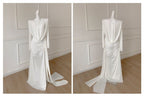 White Maxi Dress Sheath Off - the - shoulder Sheer High Slit - EveningVerse - 6