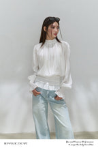 White Reversible Tie Neck Peplum Top - EveningVerse9