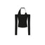 White/Black Cross Drape Halter Off Shoulder Slim Fit Long Sleeve Top - EveningVerse - 8