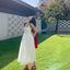 White/Black Spaghetti Strap Round Neck High Waist A - Line Maxi Dress - EveningVerse - 13